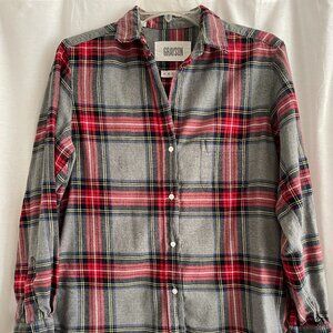 Grayson "The Hero" flannel-feel button-up shirt, size Medium